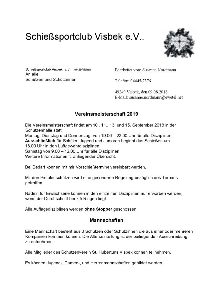 Vereinsmeisterschaft 2019 Ausschreibung Anschreiben-001